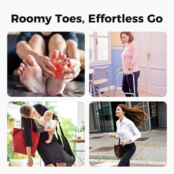 Wide Toe Box Arch Support Sneakers Women Slip On Orthotic Comfortable Shoes - Picture 7 of 7